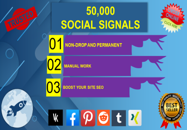 I WILL PROVIDE Top 5 Platform 50,000 Social Signals Backlinks Help To Website Traffic Google Rank