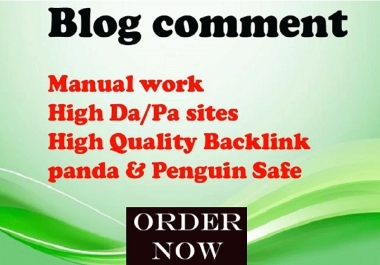 I will do high quality blog comments backlinks on high DA blog