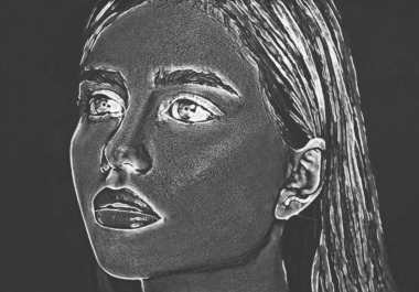 I will make alluring digital chalk portrait