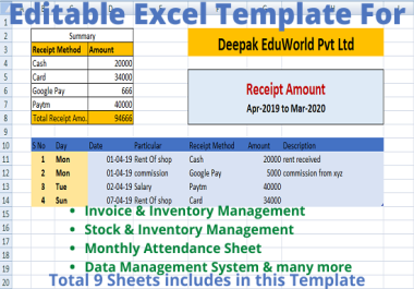 Create your own Excel Template with this Editable Template