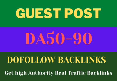 I will guest post SE0 backlinks on da DR 50 plus d0f0ll0w indexed premium websites
