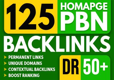 125 PBNS DR 50 PLUS Dofollow Permanent Homepage Backlinks