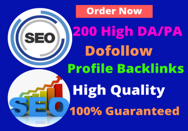Manually Create 200+ DOFOLLOW Profile Backlinks TOP NOTCH High DA& PA Fast Delivery Best Result