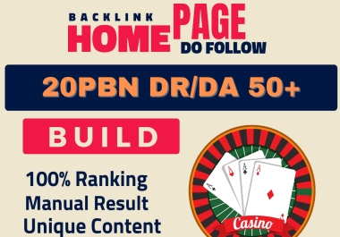 BUILD 20PBN DR/DA50+ Backlinks Dofollow Homepage