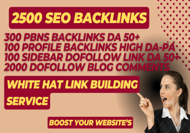 White hat link building service offering 2500 manually built SEO backlinks