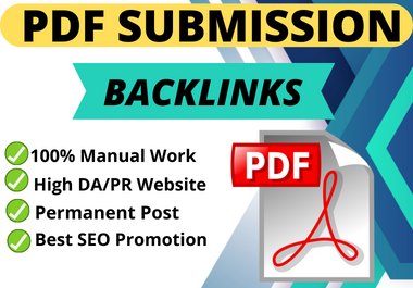 I will give 60 pdf submission backlink seo plan on high domain authority sites