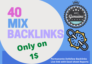 40 Mix backlinks fully manual method through high authority sites