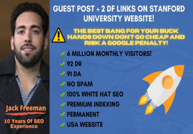 I Will Create Guestpst EDU 2 Dofollow Backlinks Contextual From Standord University
