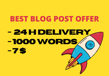 I will write your blog content of 1000 words within max 24H
