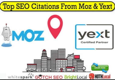 I will do top local SEO citation from yext and moz list