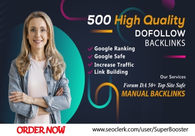 500 high authority SEO dofollow link building backlinks