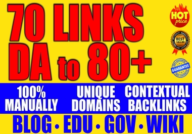 70 SEO backlinks white hat manual link building service for google top ranking