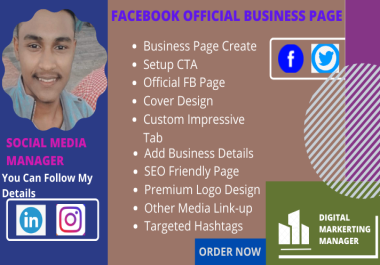 I will create,  fix and set up an Impressive Facebook Official Page