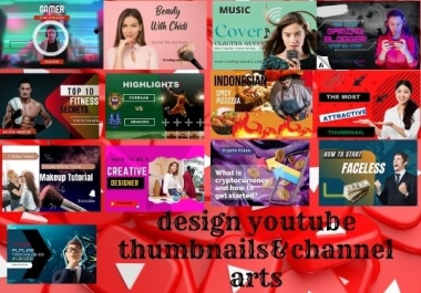 I will design amazing catchy thumbnail or creative catchy banner art