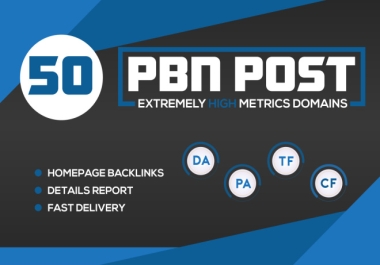50 Powerful & Permanent DA50+ PBNs SEO Homepage Backlinks