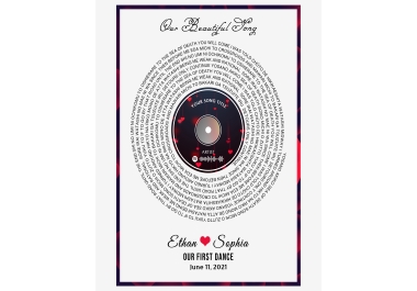 I Will Create Personalized Song Lyrics Word Art