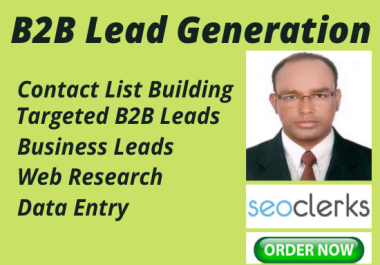 B2B 70 targeted Lead generation email list building,  data entry and data research