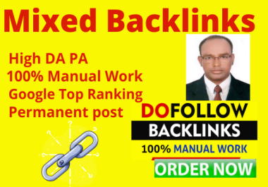 Rank your website by HQ 100 dofollow mix backlinks from high authority website for off page seo