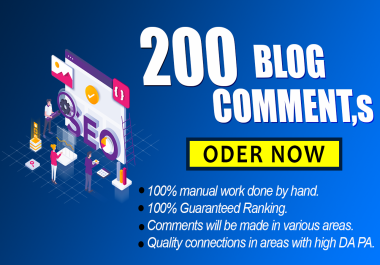 I will do 200 dofollow blog comments backlinks