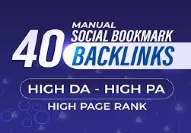 I will create manually 40 pr8 social bookmark backlinks