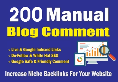 Create manual dofollow 200 high quality low obl blog comment backlinks