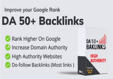 DA Domain Authority 50+ backlinks
