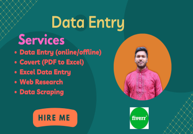 I will do accurate data entry web research and copy paste work