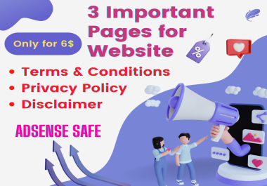 Create disclaimer,  privacy policy and T& C pages for your website