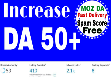 I will increase DA 50 Domain authority