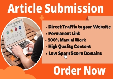 I will provide 30 Article Submission Backlinks on high DA site