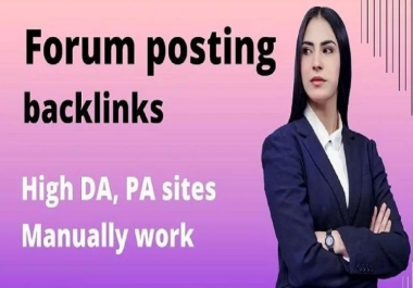 I will submit 20 forum post backlinks on high da DR forums sites