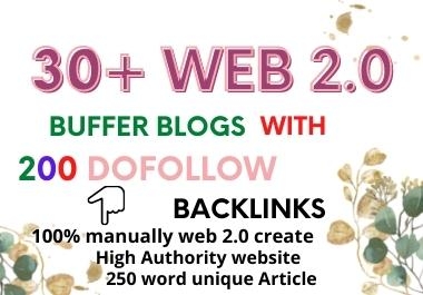 I will make 30 web 2.0 buffer blogs with 200 dofollow profile backlinks