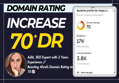 I will increase ahrefs domain rating DR 70 fast