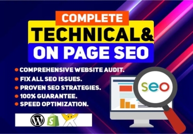 Technical and onpage SEO service for wordpress,  shopify,  wix