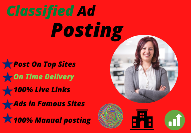 I will do classified ads on top 20 UK,  USA classified ad posting sites