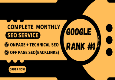 I will provide complete monthly SEO service with keyword research,  on page and off page