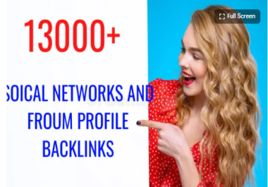 I will make 13,000 social networks and forum profile SEO backlinks