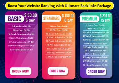 BOOST YOUR RANKING WITH High quality off page seo dofollow backlinks package