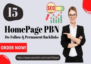 I will do 15 PBN homepage dofollow backlinks with DA/DR 50 plus
