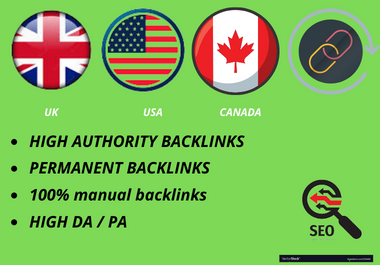 I will provide 20 USA UK Canada do follow backlinks on high authority sites