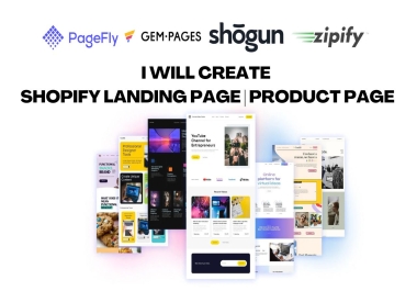 I will create shopify landing page or product page by pagefly or gempages or shogun