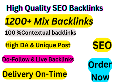 Website Rank Service-High Quality 1200+ Contextual SEO backlinks Pack Manually