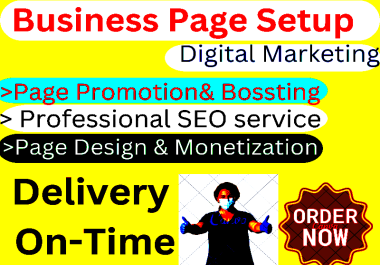Business page setup, design and digital marketing & SEO service