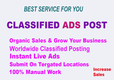 I will do 80 classifieds post your ads on classified ad posting sites Increase Sales