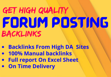 I will provied 30+ Forum posting backlinks for your Website
