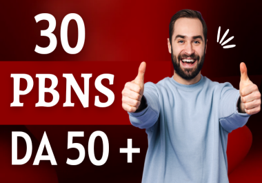 Create 30 Homepage Unique PBN Backlinks DA 50 + Dofollow with Indexing Domains