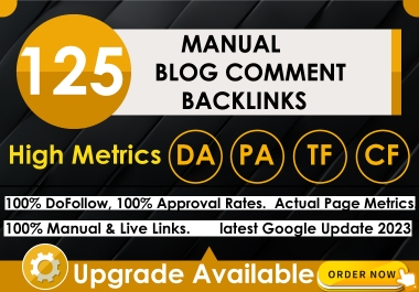 125 MANUAL Dofollow Blog Comments On High DA PA Sites