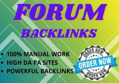 I will do 40 Forum posting backlinks on high DA PA Forums