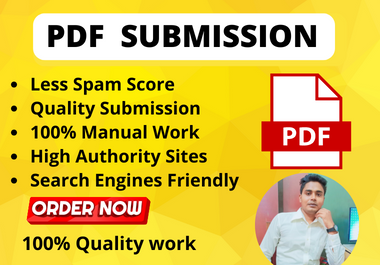 I will do 70 PDF submission on high authority pdf submission or sharing website manually