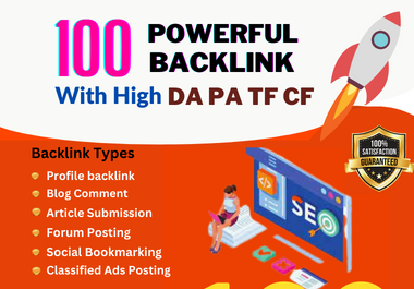 2. Powerful Ranking with 100 Unique Domain High Authority Backlinks PA DA TF CF